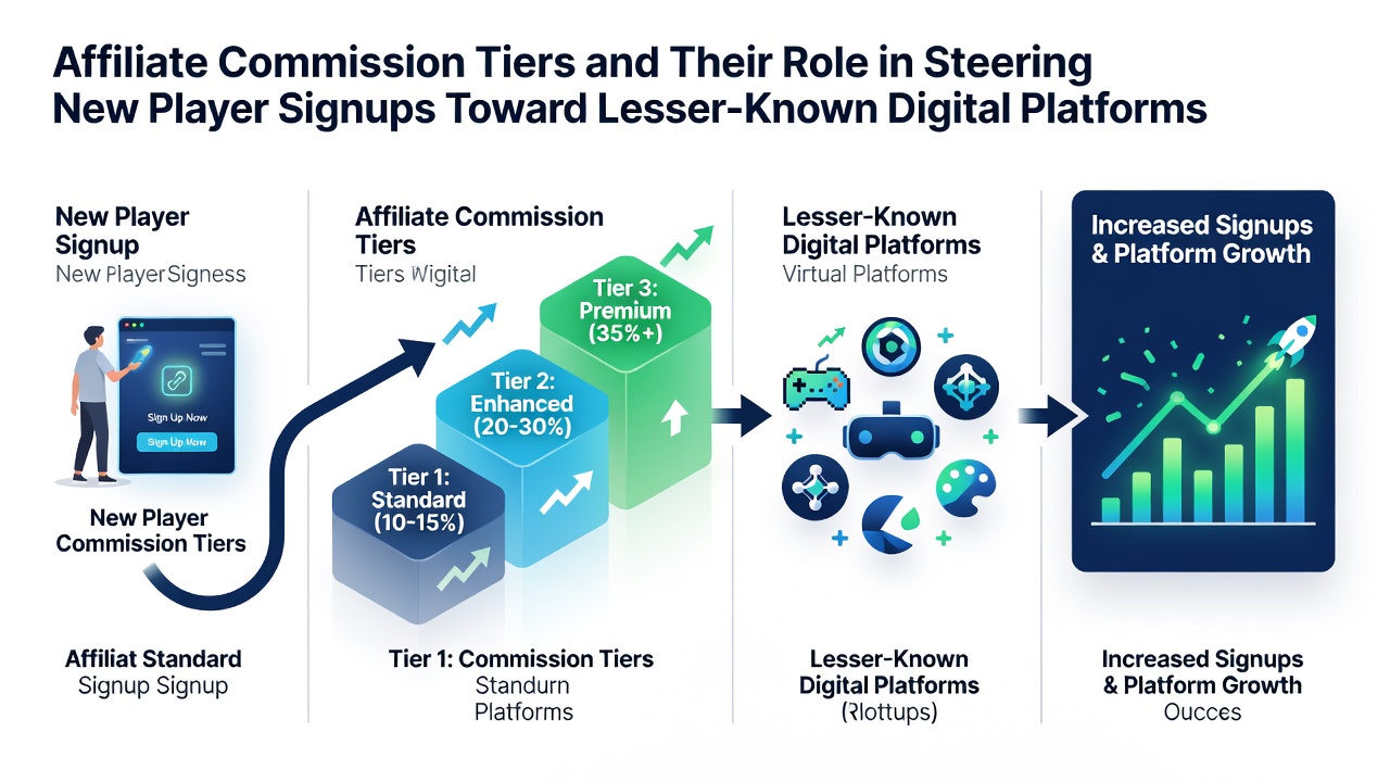 Data visualization of commission tiers impacting poker network signups in secondary regions
