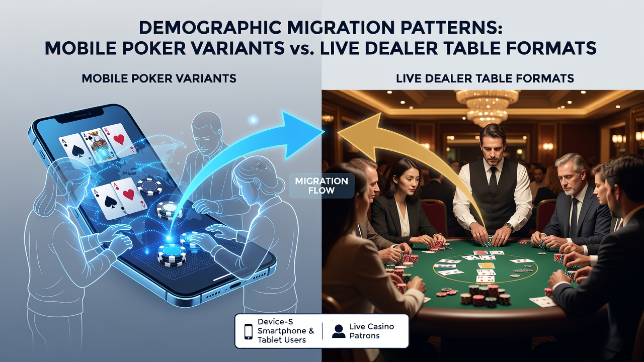 Regional retention data and preference migration between mobile poker and live dealer tables