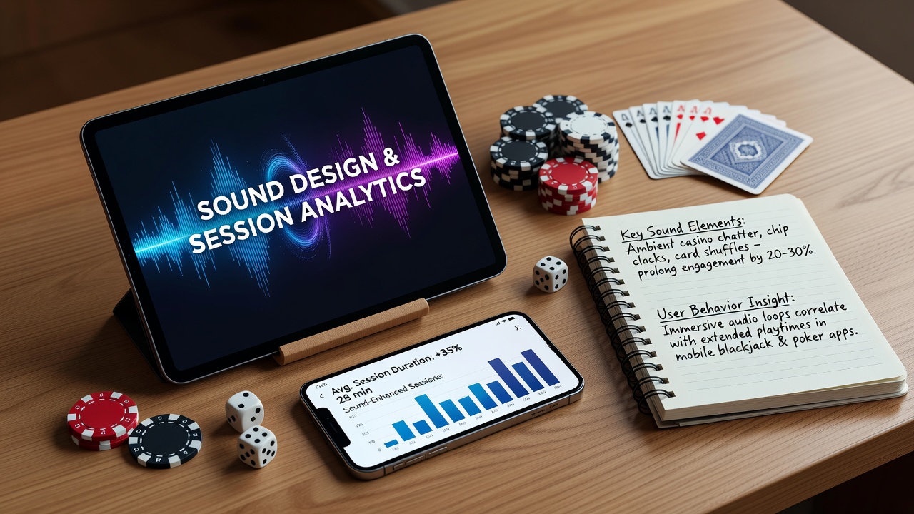Mobile table game interface showing sound design controls and audio settings