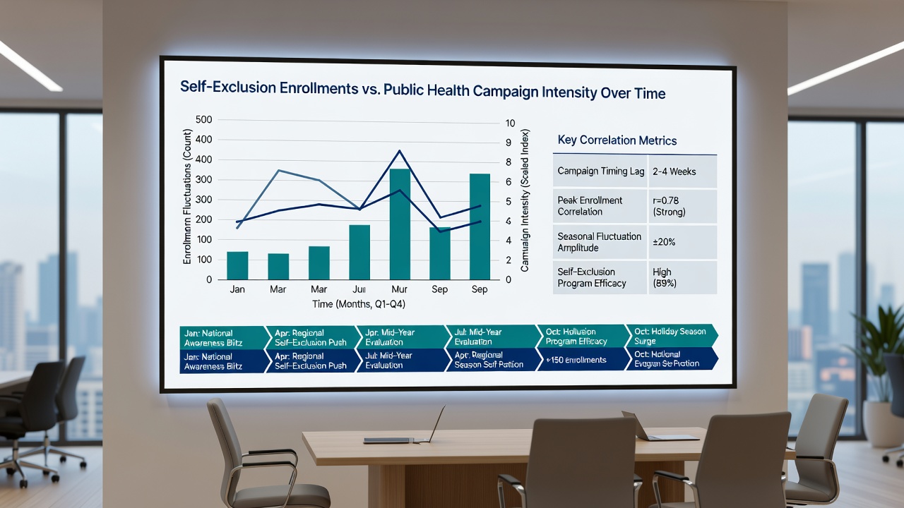 Map of US states displaying self-exclusion enrollment changes during 2025-2026 public health initiatives