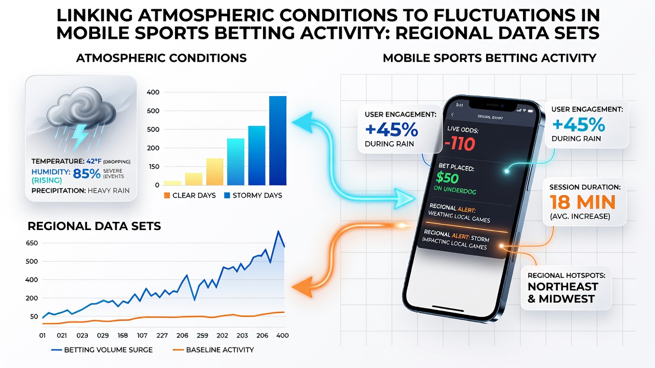 Predictive model outputs showing betting volume changes linked to weather forecasts
