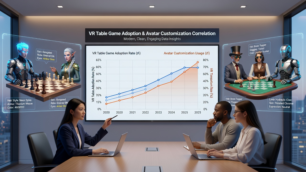 Diverse demographic groups engaging with VR casino tables and avatar options